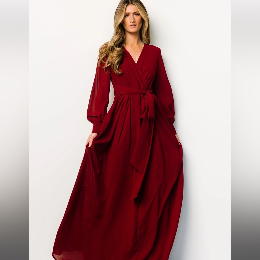 Baltic Born Lydia Maxi Dress - Large - Burgundy
